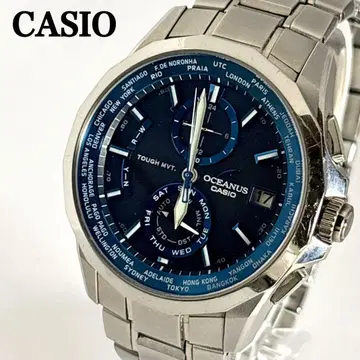 작동 CASIO 오시아나스 솔라 전파 시계 크로노그래프 멀티 밴드 QZ