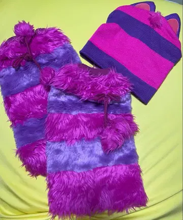 디즈니 체셔캣 디자인 팬캡과 레그 워머 세트