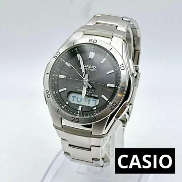 CASIO 카시오 웨이브셉터 남성용 손목시계 솔라 전파 실버