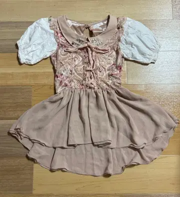 LIZ LISA 핑크 쉬폰 튜닉 반팔