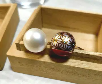 마키에 펄 귀찌 일본풍 패턴 린넨 모란당초 오리지널