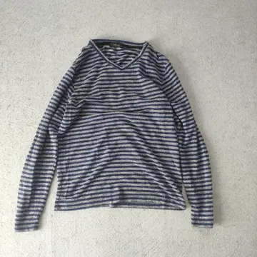 보더 V넥 블루 그레이 archive grunge y2k d