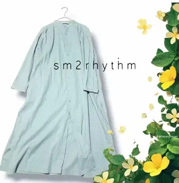 sm2 rhythm* 린넨 혼방 밴드 카라 셔츠 원피스