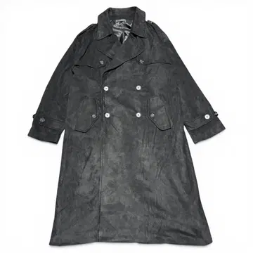 [ CLEL ] 클레일 더블 테크 페이드 트렌치코트 롱 코트 블랙