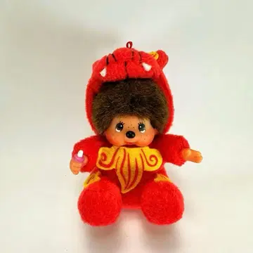 오키나와 한정판 시사 빨간색 지역 한정 몬치치 스트랩 키링 당시 물품