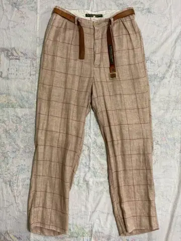 Paul Harnden 베이지 체크 슬랙스