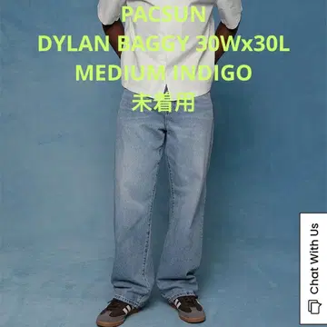 미착용 PACSUN Dylan Baggy 30Wx30L 인디고