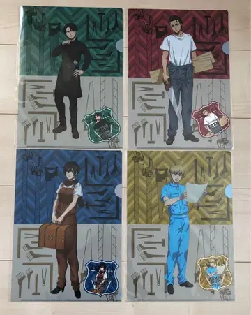 미개봉 진격의 거인 클리어 파일 스티커 DIY 4점 세트