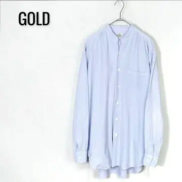 GOLD Key Neck Oxford Shirts Blue M