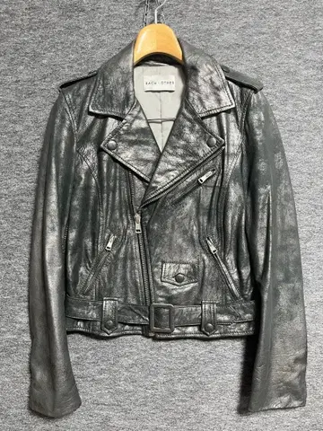 양호 each x other 박 코팅 가죽 라이더 자켓 M