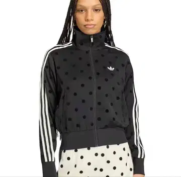 아디다스 새틴 도트 트랙탑 도트 무늬 집업 저지