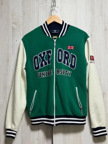 OXFORD 바시티 자켓 그린 자수 와펜