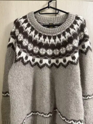 BATONER (바토너) - 노르딕 무늬 모헤어 혼방 니트