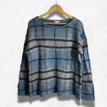 00's 빈티지 니트 새상품급 블루 체크 y2k 아카이브