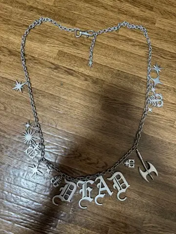 초레어 DROP DEAD 실버 지갑 체인 DEAD