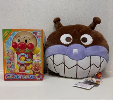 호빵맨 와쿠와쿠 가챠코로린 세균맨 얼굴형 쿠션