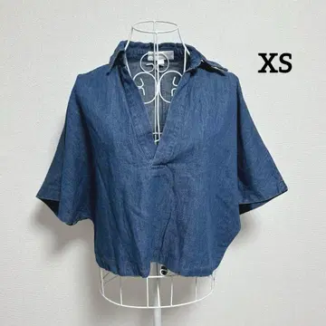 ZARA 자라 XS 오버 셔츠 데님풍 스키퍼 블루