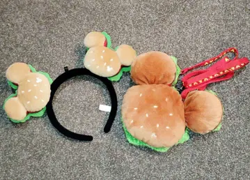 당일 발송 디즈니 미키 햄버거 머리띠 미니백 세트