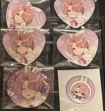 학마스 하트 캔뱃지 홀로그램 캔뱃지 특전 gigo 린넨 마오 세트