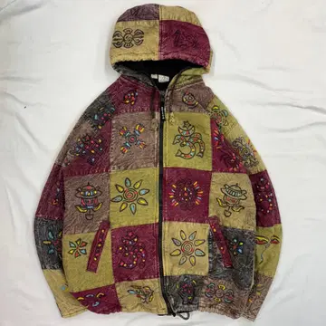 빈티지, 패치워크 후디 재킷