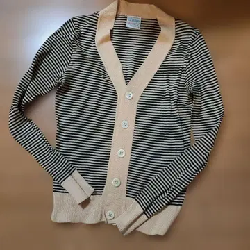 Letroyes 보더 니트 가디건 카멜 x 블랙 0