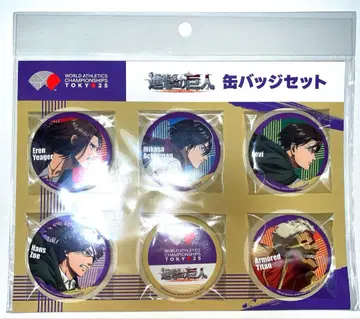 진격의 거인 세계 육상 캔뱃지 엘렌 리바이 한지 미카사 라이너 6개