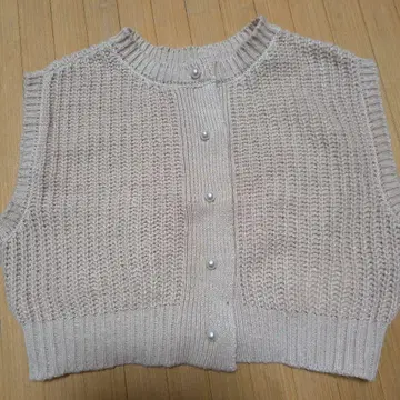 미사용 새상품 Samansa Mos2 베이지 니트 베스트