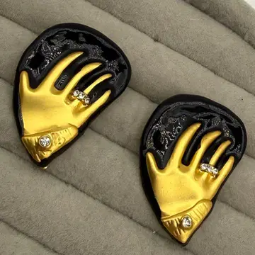 골드 & 블랙 빈티지 귀걸이 Schiaparelli 각인