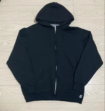 러셀 RUSSELL 블랙 후드티 블랙 XL 남성용 여성용 새상품급