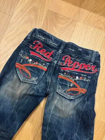 RED PEPPER 로우라이즈 플레어 y2k 데님 팬츠 24