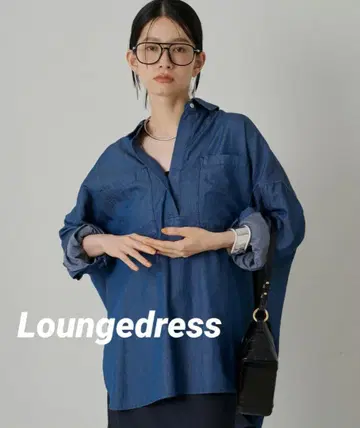 [택 포함 새상품] 라운지 드레스 시어 데님 스키퍼 셔츠 블루