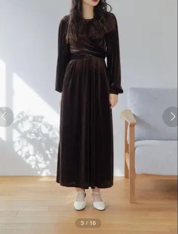 [ Ayla ] 벨벳 크로스 드레스 브라운 벨벳 크로스 드레스 브라운