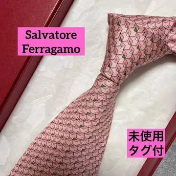 미사용 택 포함 살바토레 페라가모 넥타이 핑크 로즈 결혼식