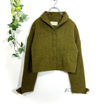 KRIZIA 크리치아 이탈리아제 울 숏 기장 자켓 올리브