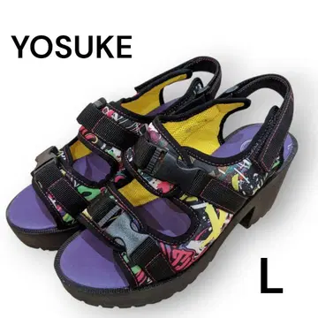 YOSUKE 요스케 통굽 샌들 그래피티 패턴 퍼플 L 사이즈