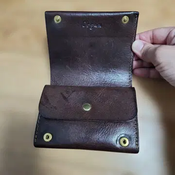 Organ 브라운 가죽 접이식 지갑