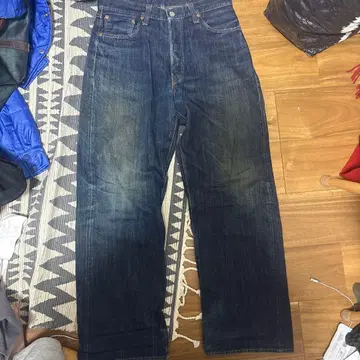 SUGAR CANE 스트레이트 데님 다크 블루 적테