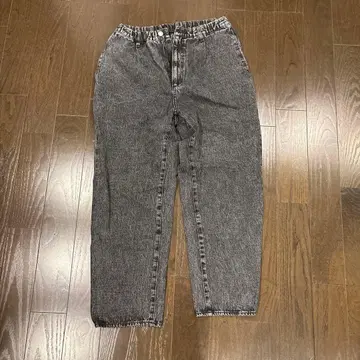 블랙 데님 배기 데님 워시드 가공 빈티지 가공 스트릿