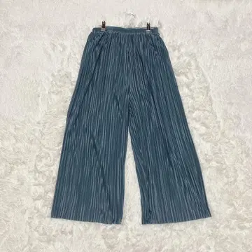 블루 플리츠 이지 팬츠 밴딩