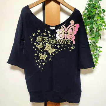 나비 버터플라이 T셔츠 티셔츠 헤이세이 갸루 Y2K 패션 레어