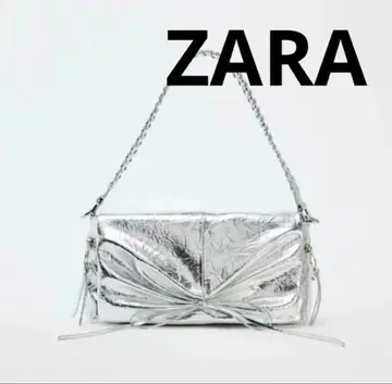 ZARA 메탈릭 실버 숄더백 체인 한국 미니백