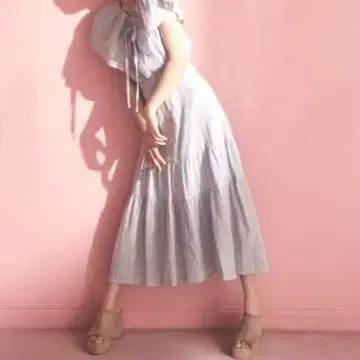 레이디 아젤 코튼 레이스 스커트 라이트 블루