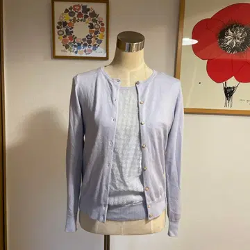 [중고품] 쿠미쿄쿠 KUMIKYOKU 긴팔 가디건 앙상블 스카이블루 2