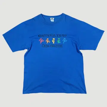 [빅 사이즈] 그레이트풀 데드 데드베어 T셔츠 블루 XXL 사이즈