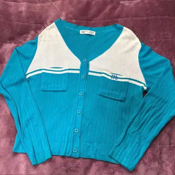 H.L COTE D'AZUR 터콰이즈 가디건