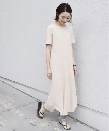 [새상품급] SHIPS 쉽스 갤럭시 리브 숏 슬리브 원피스