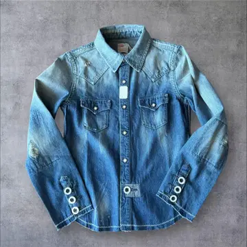 LEVI'S LVC 리바이스 숏 혼 웨스턴 데님 셔츠 S