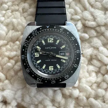 CUSTOM TIME 블랙 다이버 워치 아날로그 시계 JUNK