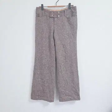 브레인 워싱 울 혼방 와이드 팬츠 브라운 64 여성용