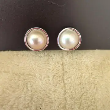 K14WG 화이트 펄 귀찌